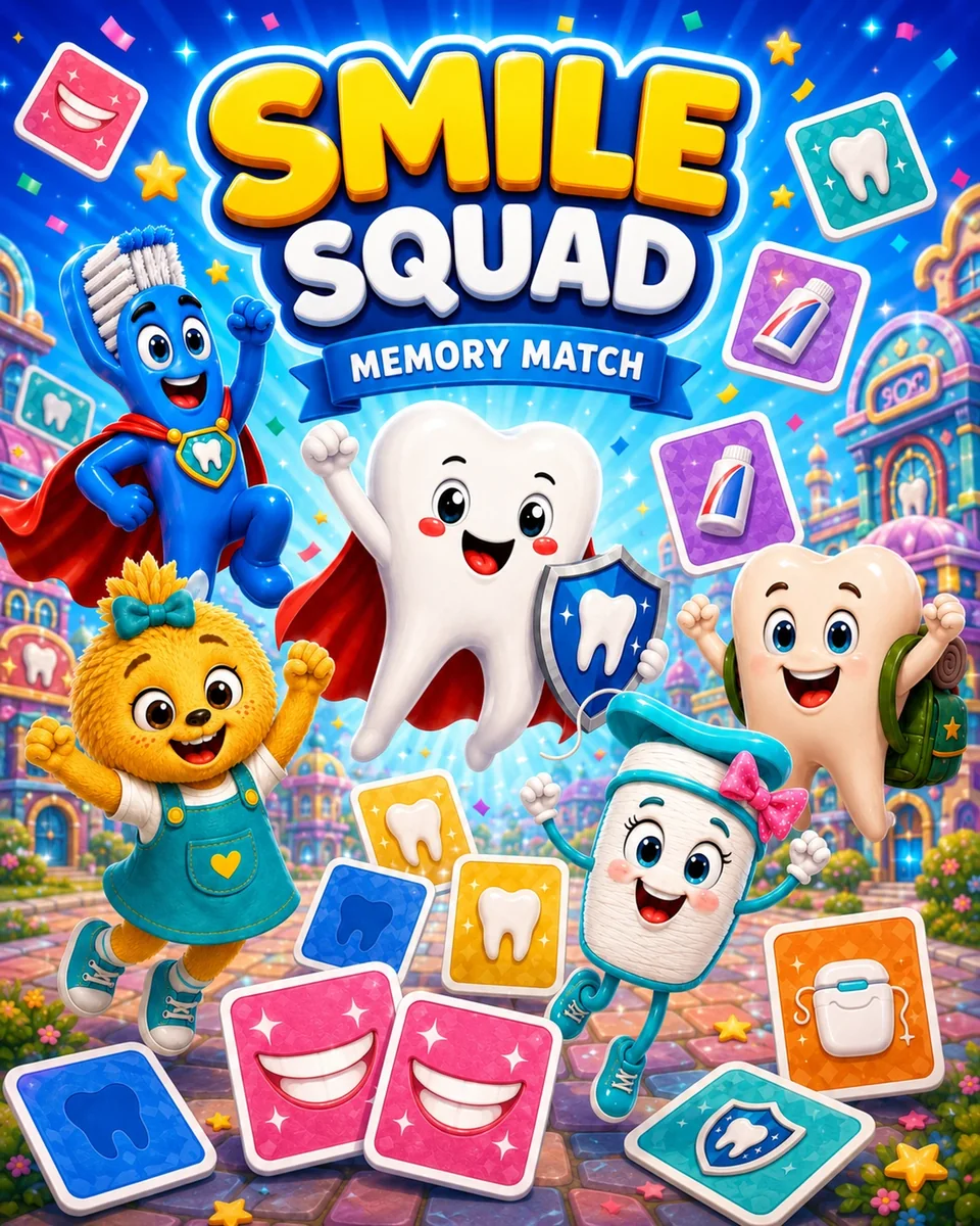 Smile Squad Memory Match game poster