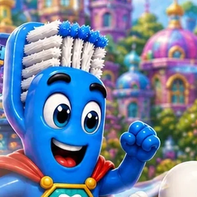 Friendly Tooth Town toothbrush character